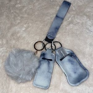 Marble Pom Pom Keychain